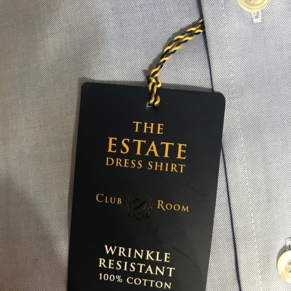 Club Room Wrinkle resistant Dress Shirt Blue men’s wear professional new - Picture 4 of 6